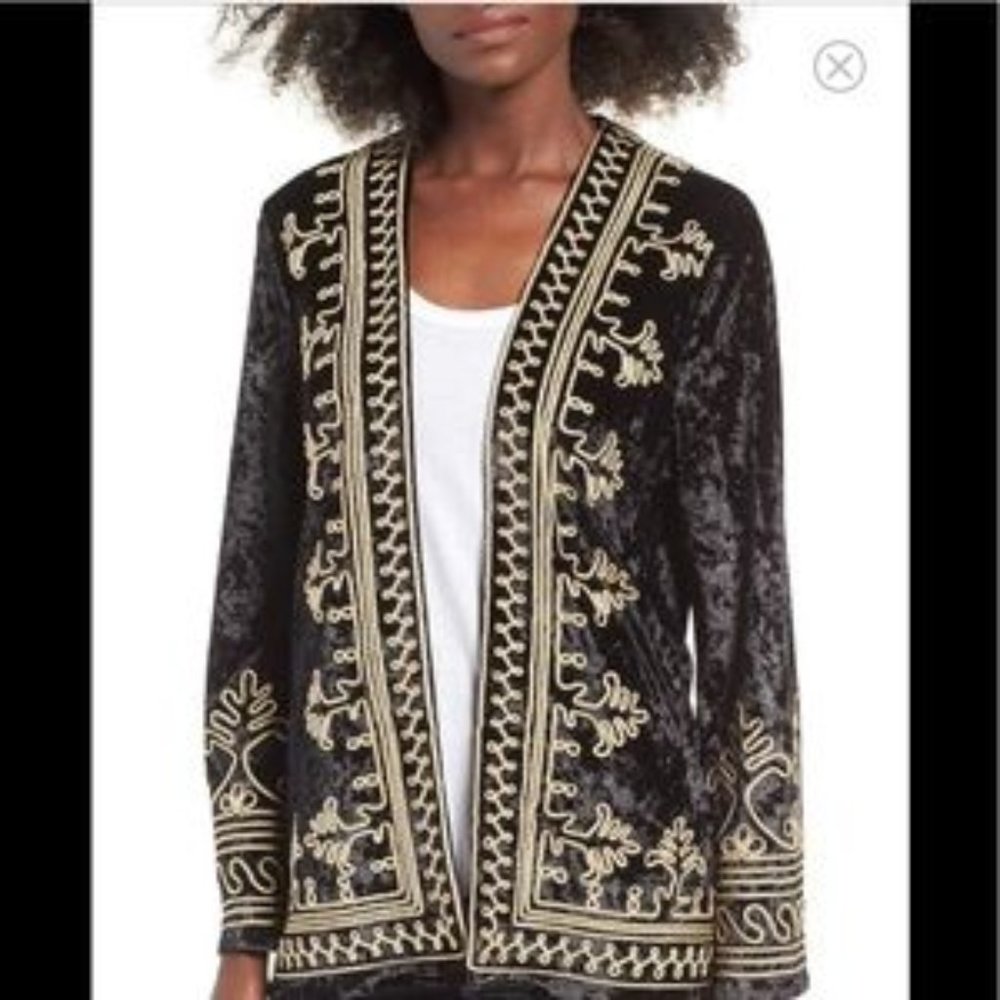 4SIENNA Velvet Appliqué Jacket